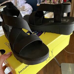 Fly London Black Sandals